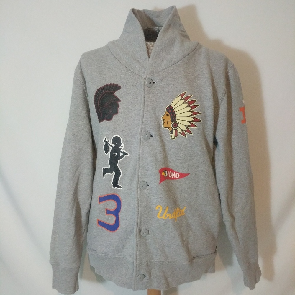 Undefeated Play Dirty Cardigan Button Sweater EUC